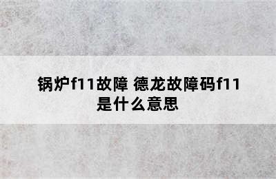 锅炉f11故障 德龙故障码f11是什么意思